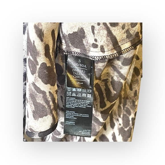 new Allsaints ✽ Penny Ambient Chiffon Surplice Top ✽ Pale Grey Leopard Print ✽ S - Picture 9 of 16